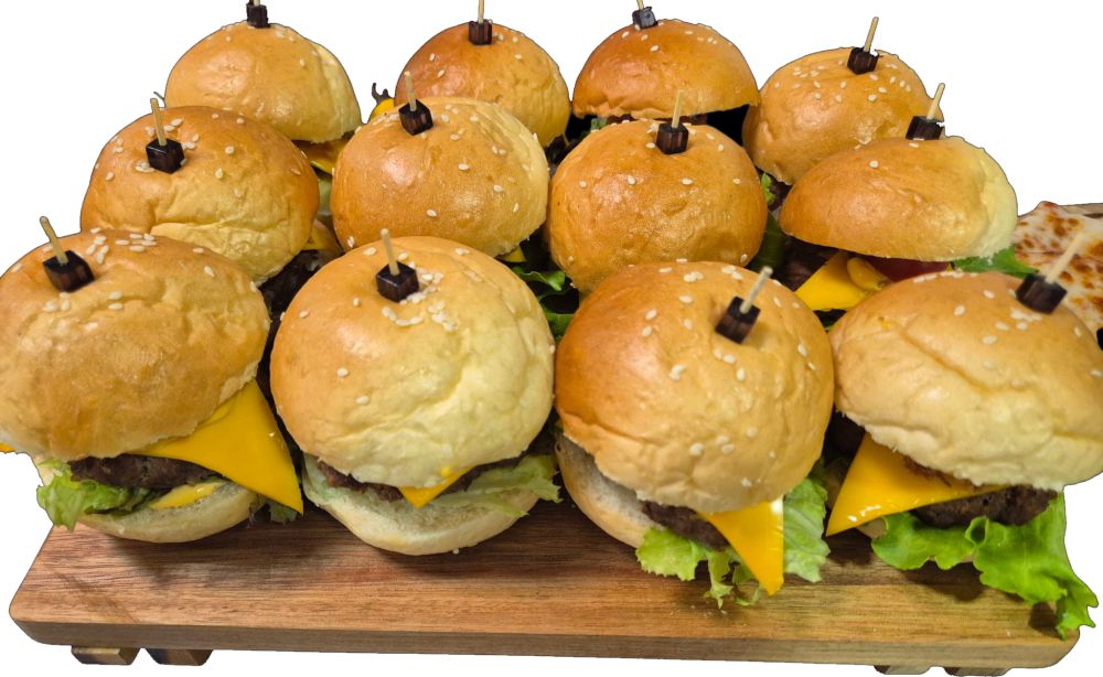 Platou mini cheesburgeri de vita